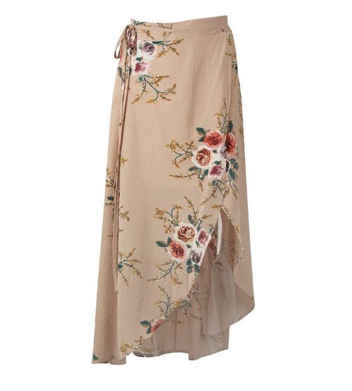 wadifarab High Waist Floral Long Skirt