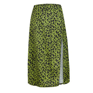 wadifarab Leopard Green Skirt