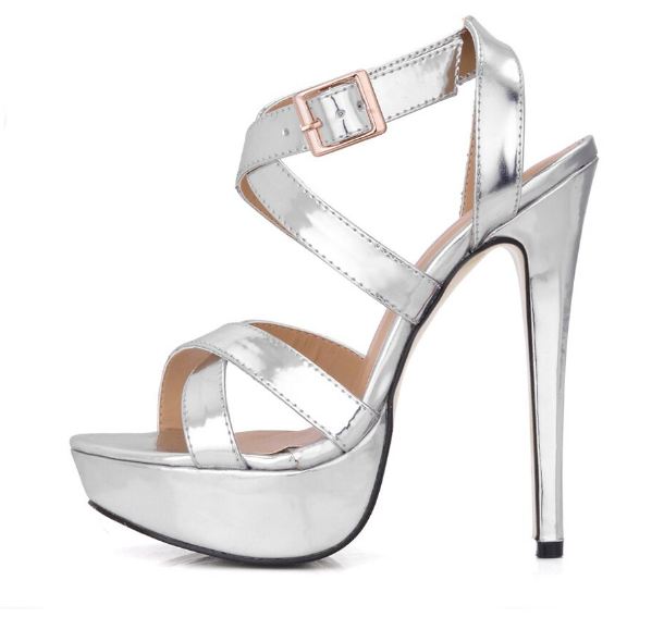 wadifarab Grey High Heel sandale